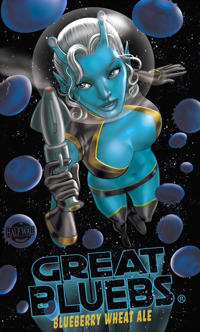 Half Wall Great Bluebs® Blueberry Wheat label art