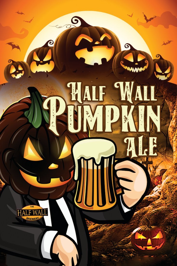 Half Wall Pumpkin Ale label art